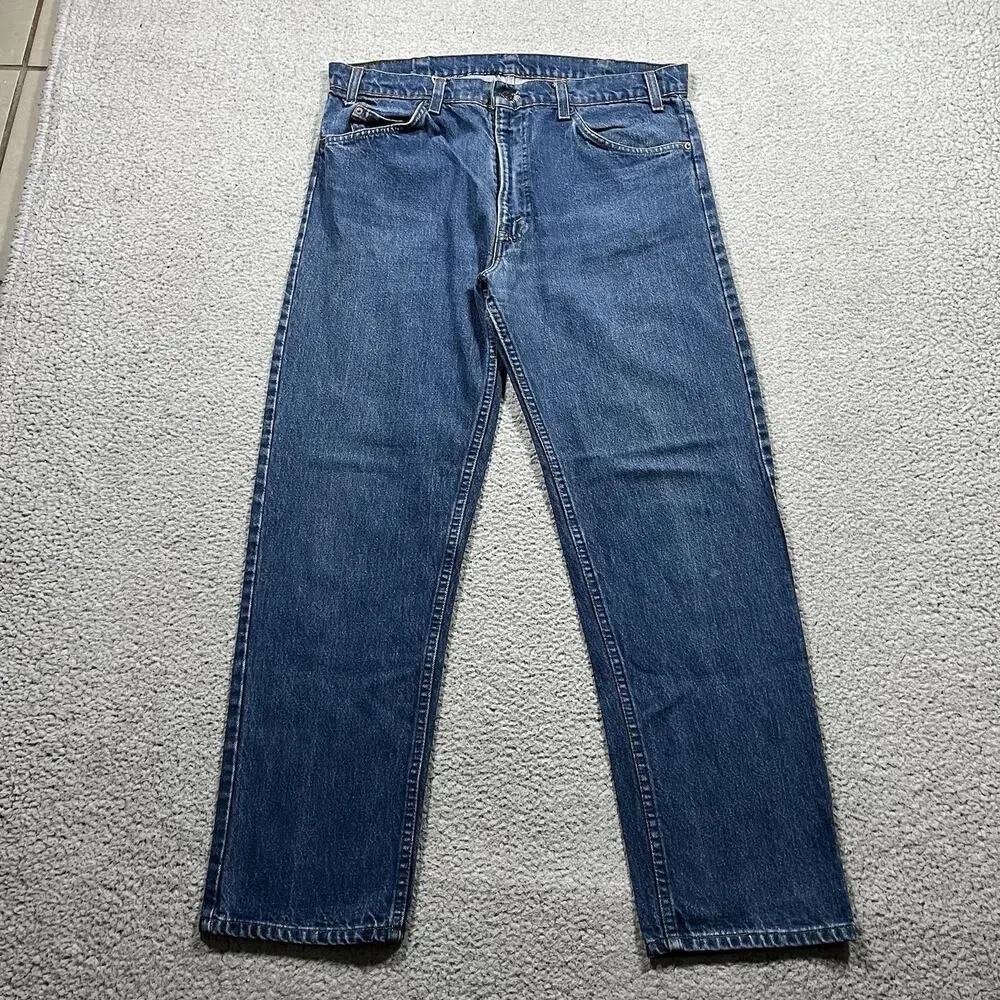 Levis 505 Jeans Mens 36x30 Blue Denim Orange Tab 80s Vintage Made USA 20505